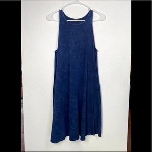 LULUS DENIM SLEEVELESS DRESS w POCKETS